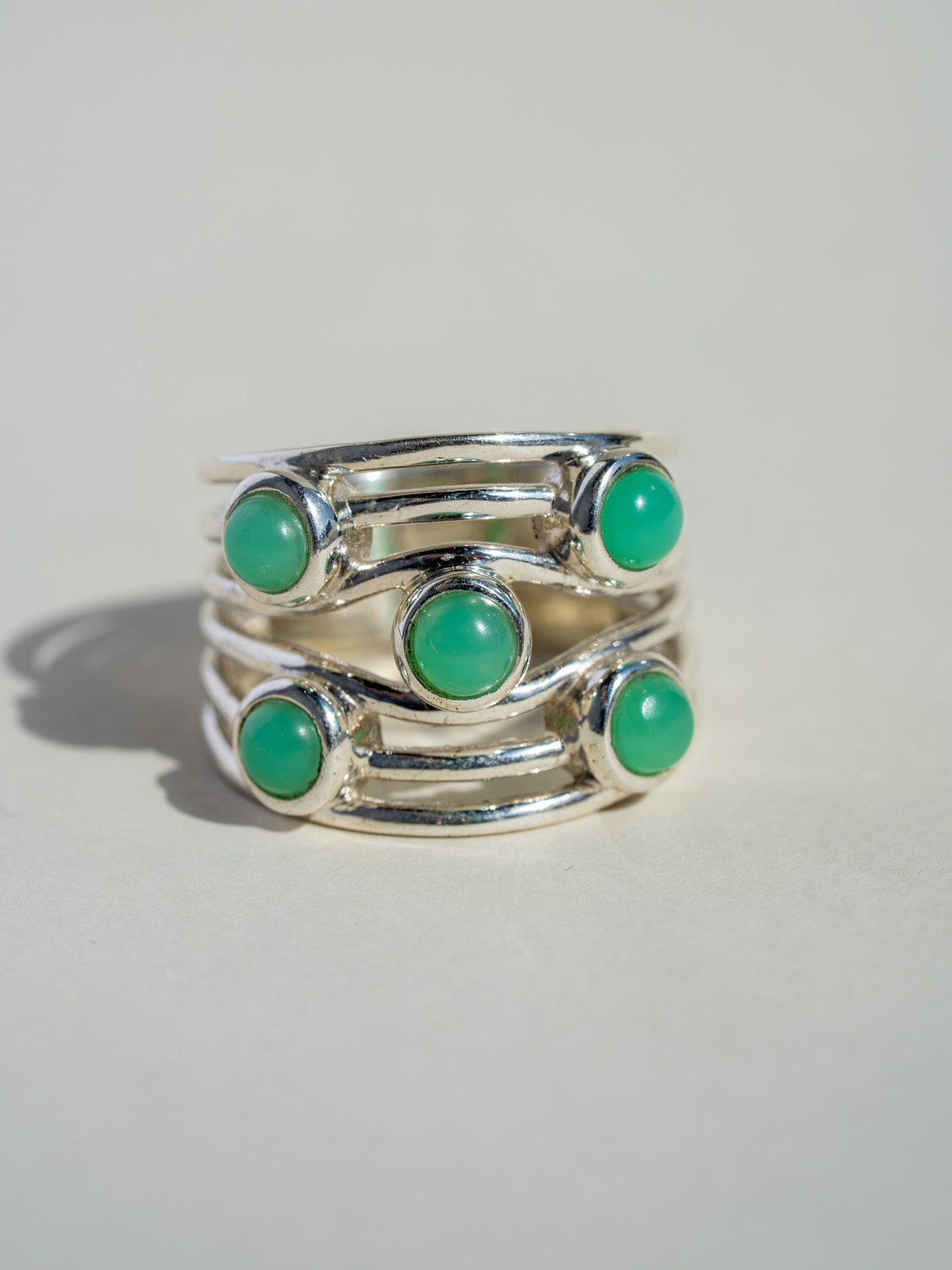 Orbit Rock Ring - Chrysoprase No. 1