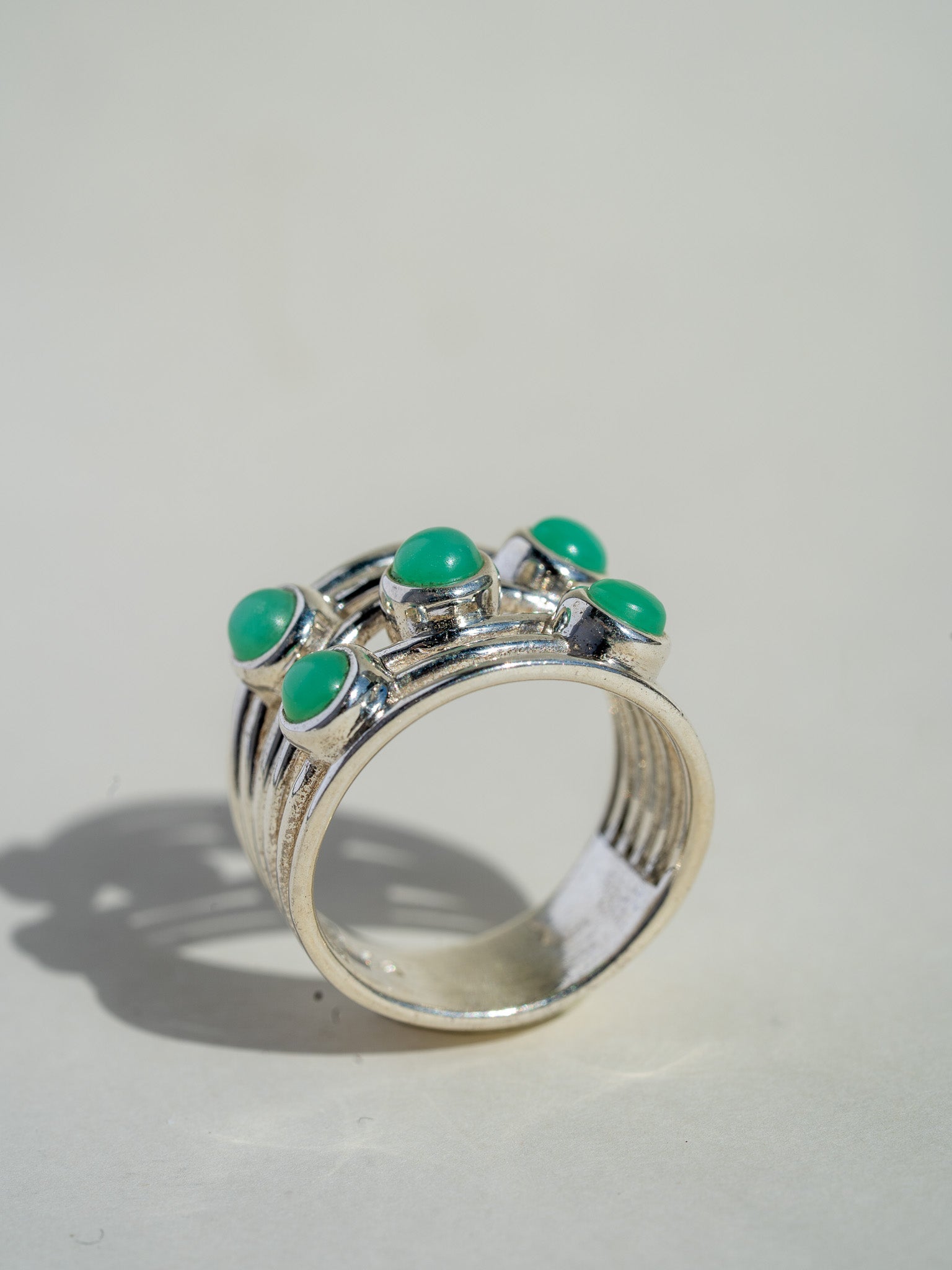 Orbit Rock Ring - Chrysoprase No. 1
