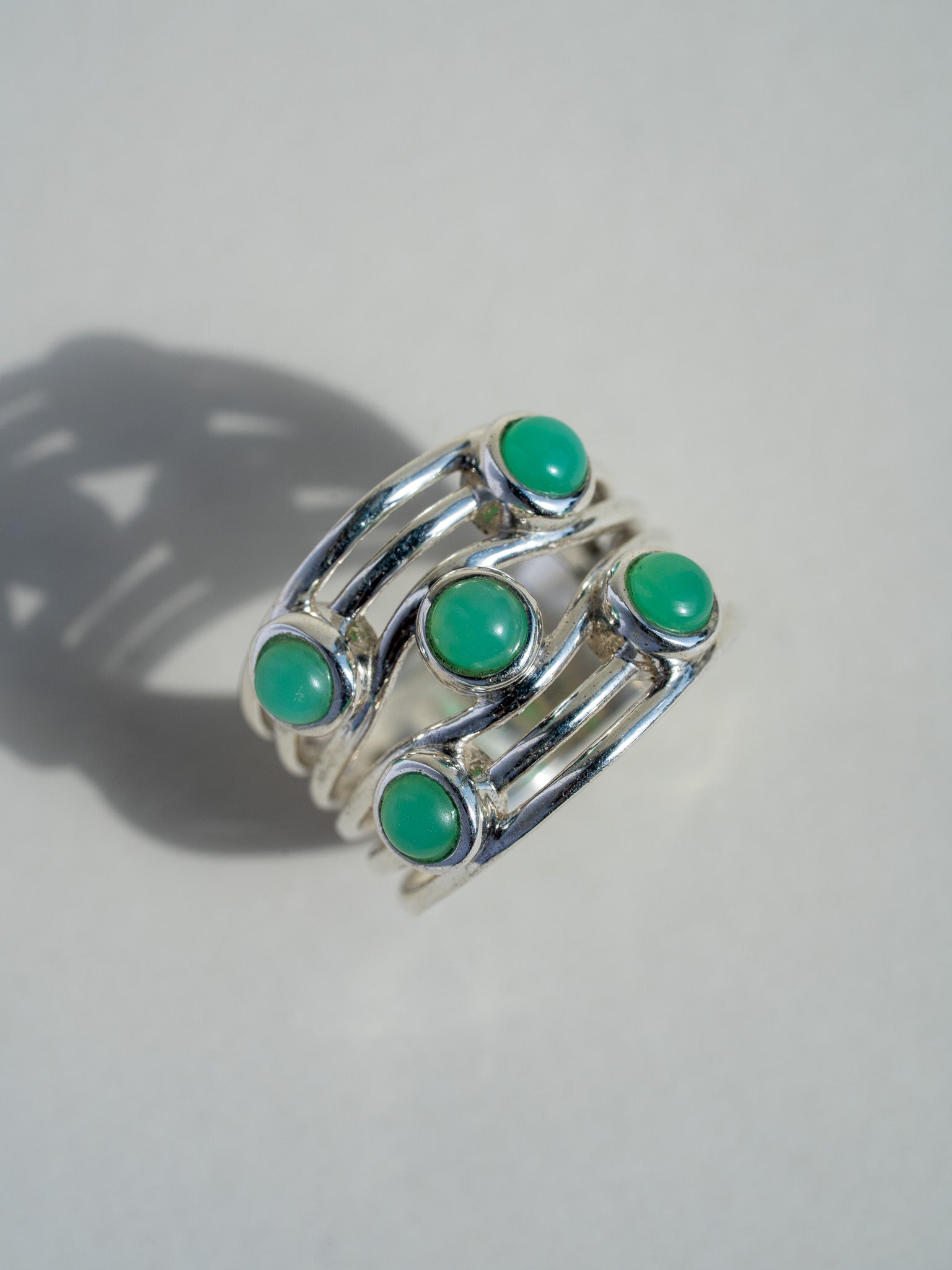 Orbit Rock Ring - Chrysoprase No. 1