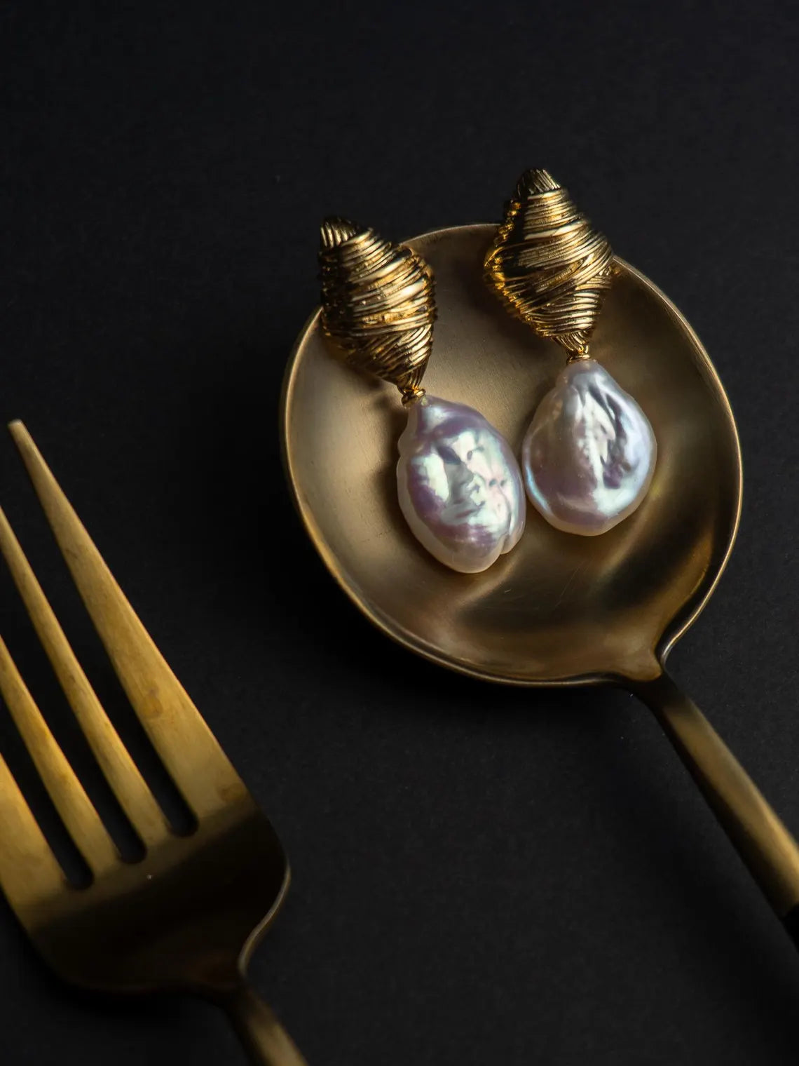 Croissant Keshi Studs